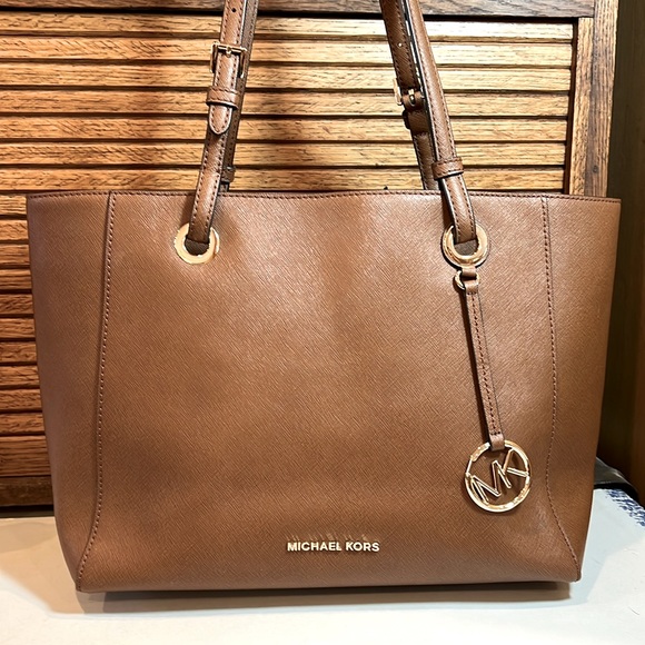 Michael Kors large Jet Set Saffiano leather tote shoulder bag purse - Picture 1 of 15